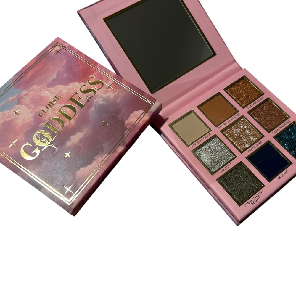 Goddess Pink Eyeshadow Palette with Browns, Silver & Navy Shimmers